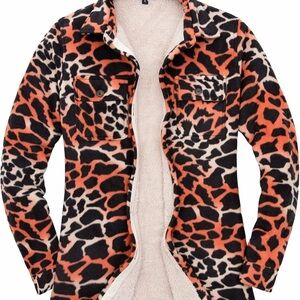 Sherpa Fleece Lined Flannel Shirt Jacket Warm Button (Sherpa Fleece Throughout)
